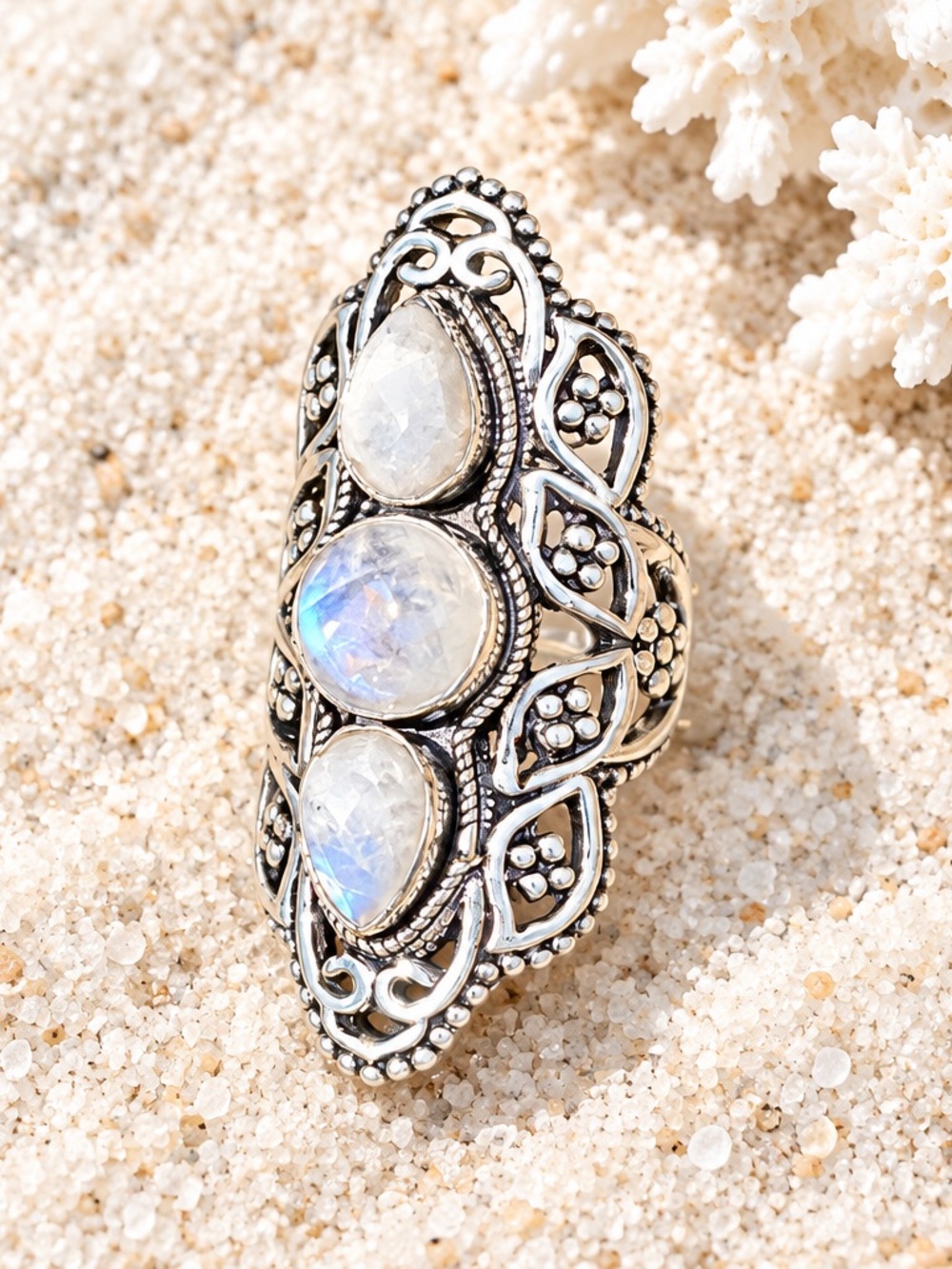 NEW! Moonstone Statement Ring - Picture 10 of 14
